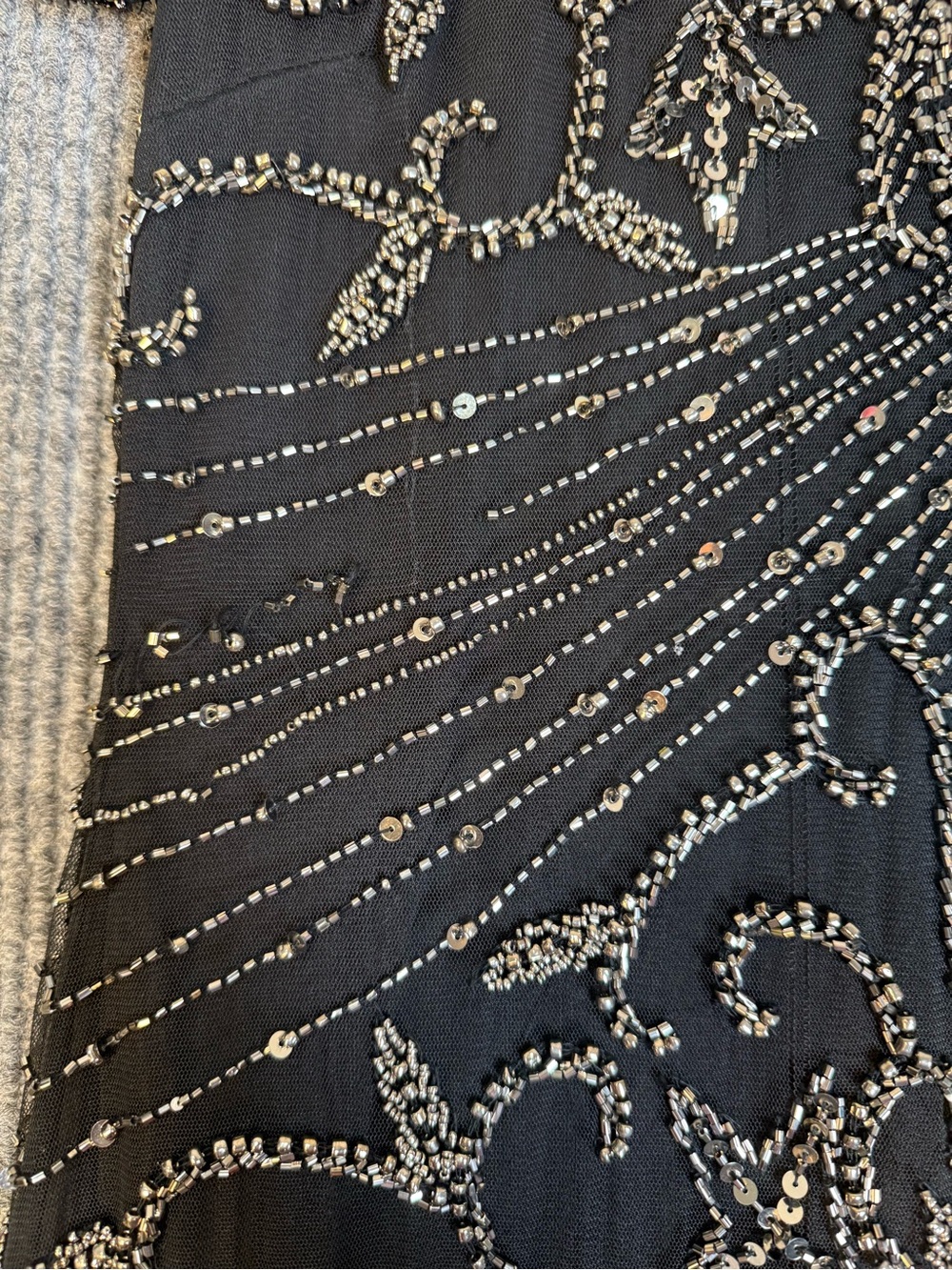 Pisarro Nights Black Maxi Dress with Mercury Beading - Picture 10 of 13